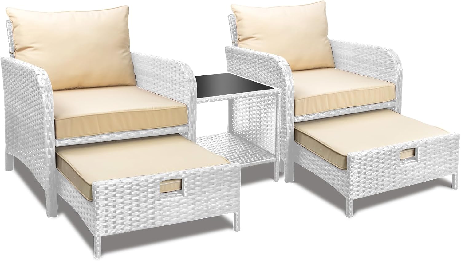 LEVELEVE Balcony Furniture 5 Piece Patio Set for Outdoor Relaxation
