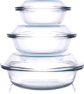 Set of 6 Round Glass Casserole Dishes Nesting Baking Dish Set