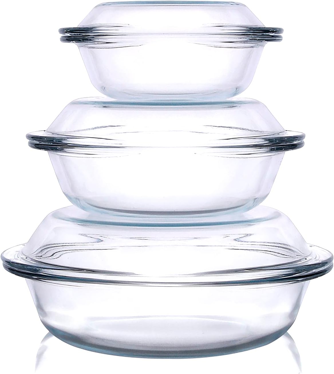 Set of 6 Round Glass Casserole Dishes for All Your Needs