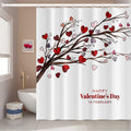 Happy Valentine's Day Shower Curtain 72x72 in - Romantic Red Heart