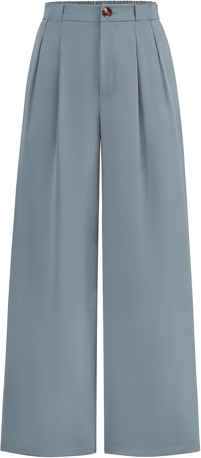 KIRUNDO Wide Leg Dress Pants for Women High Waisted Trousers