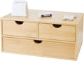 Bamboo Desk Organizer with 3 Drawers - Countertop Storage for Office