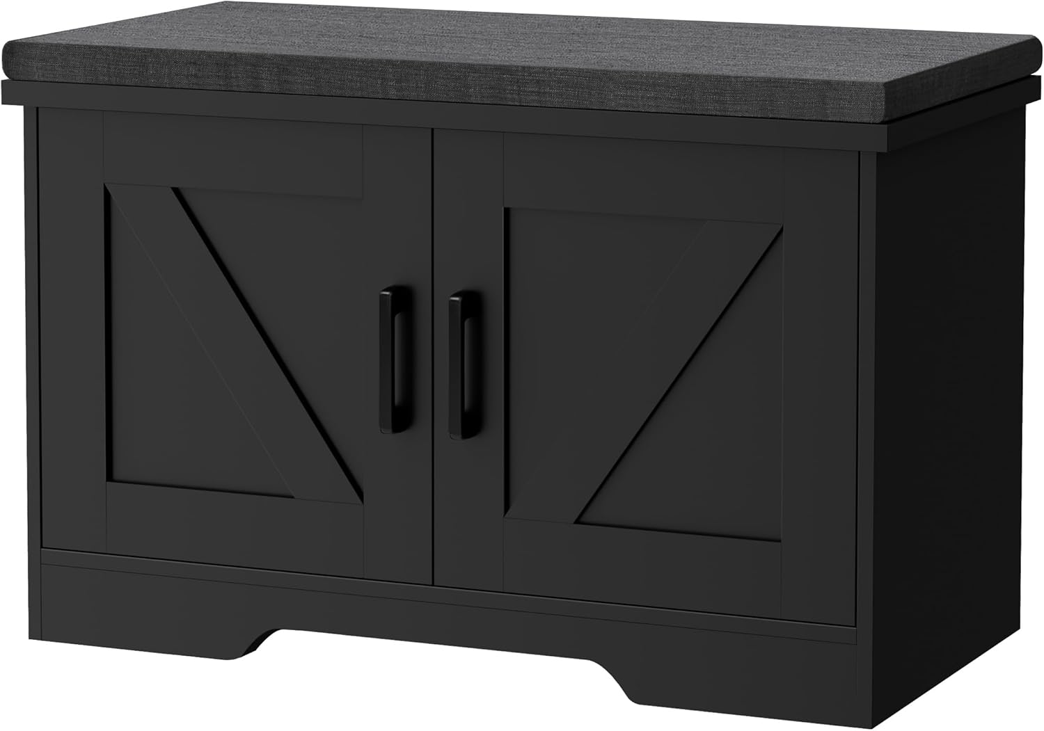 2-Tier Storage Bench with Padded Seat Cushion for Entryway