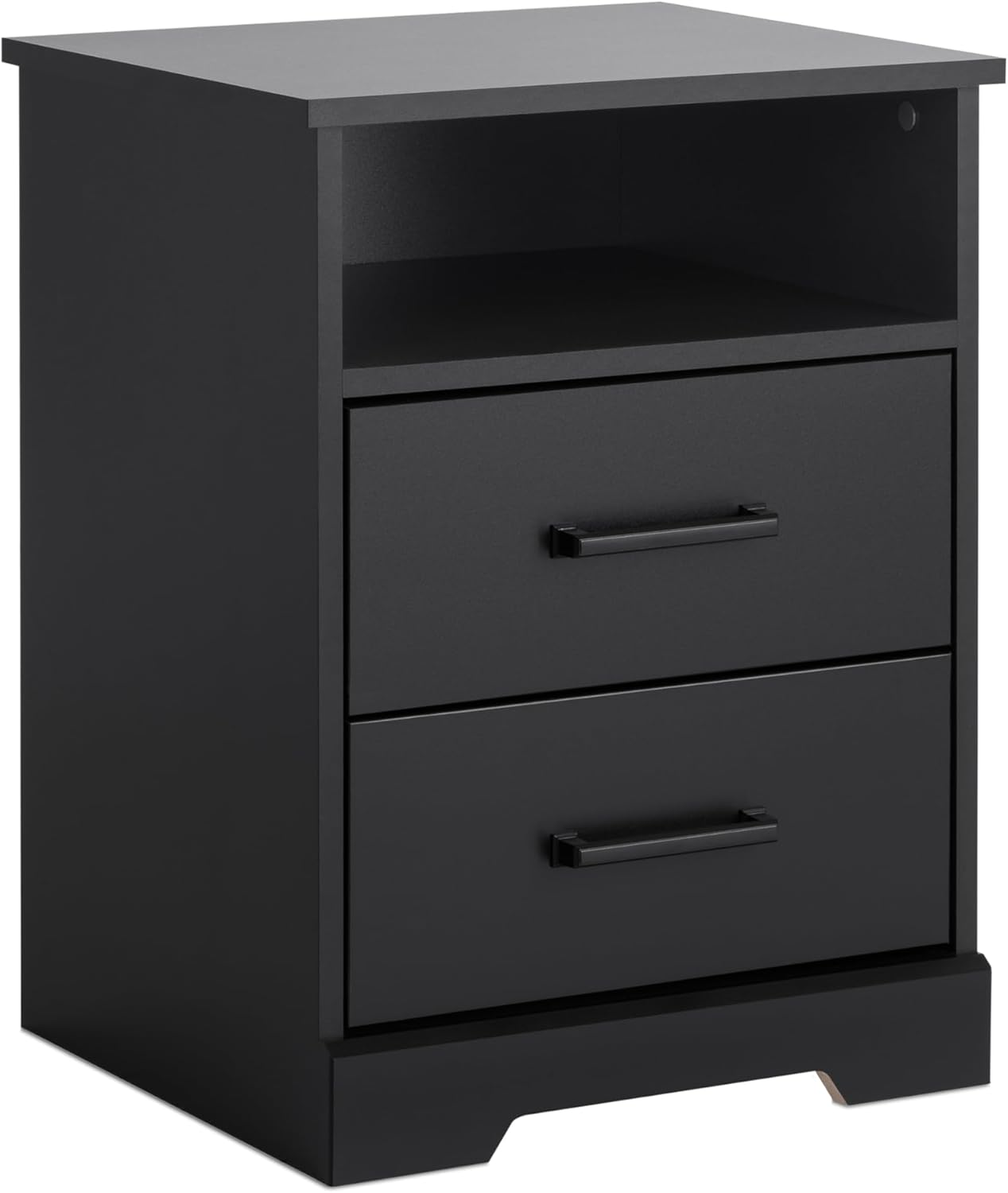 Rustic Ridge Farmhouse Nightstand with 2 Drawers and Shelf