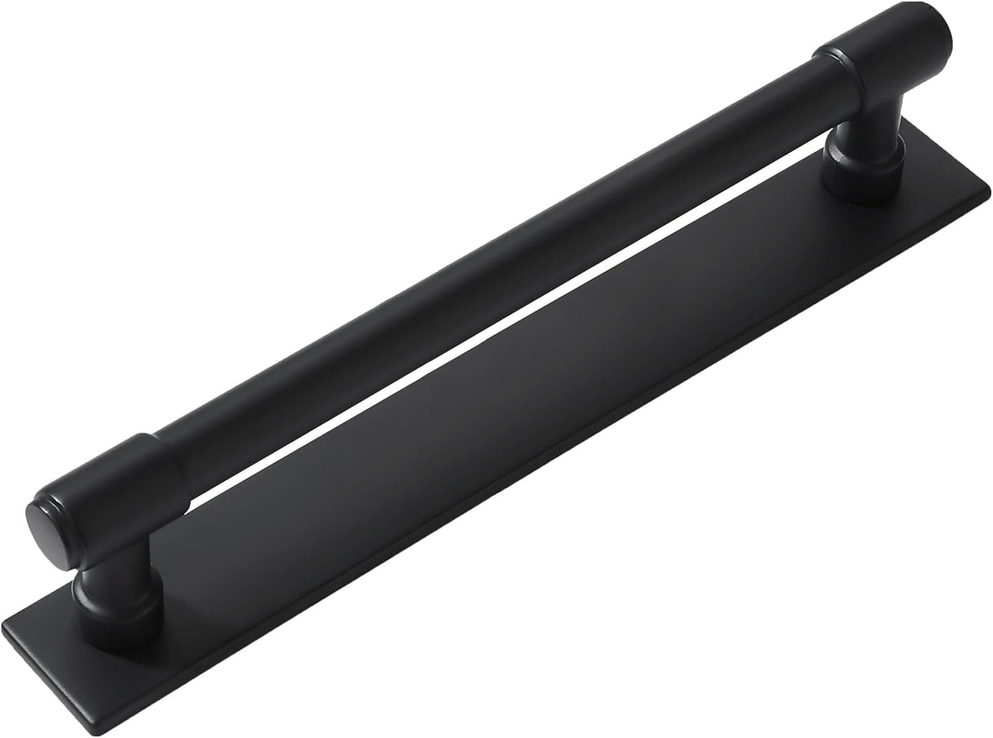 Khtumeware 5 Pack 8 Inch Black Cabinet Pull Backplate Set