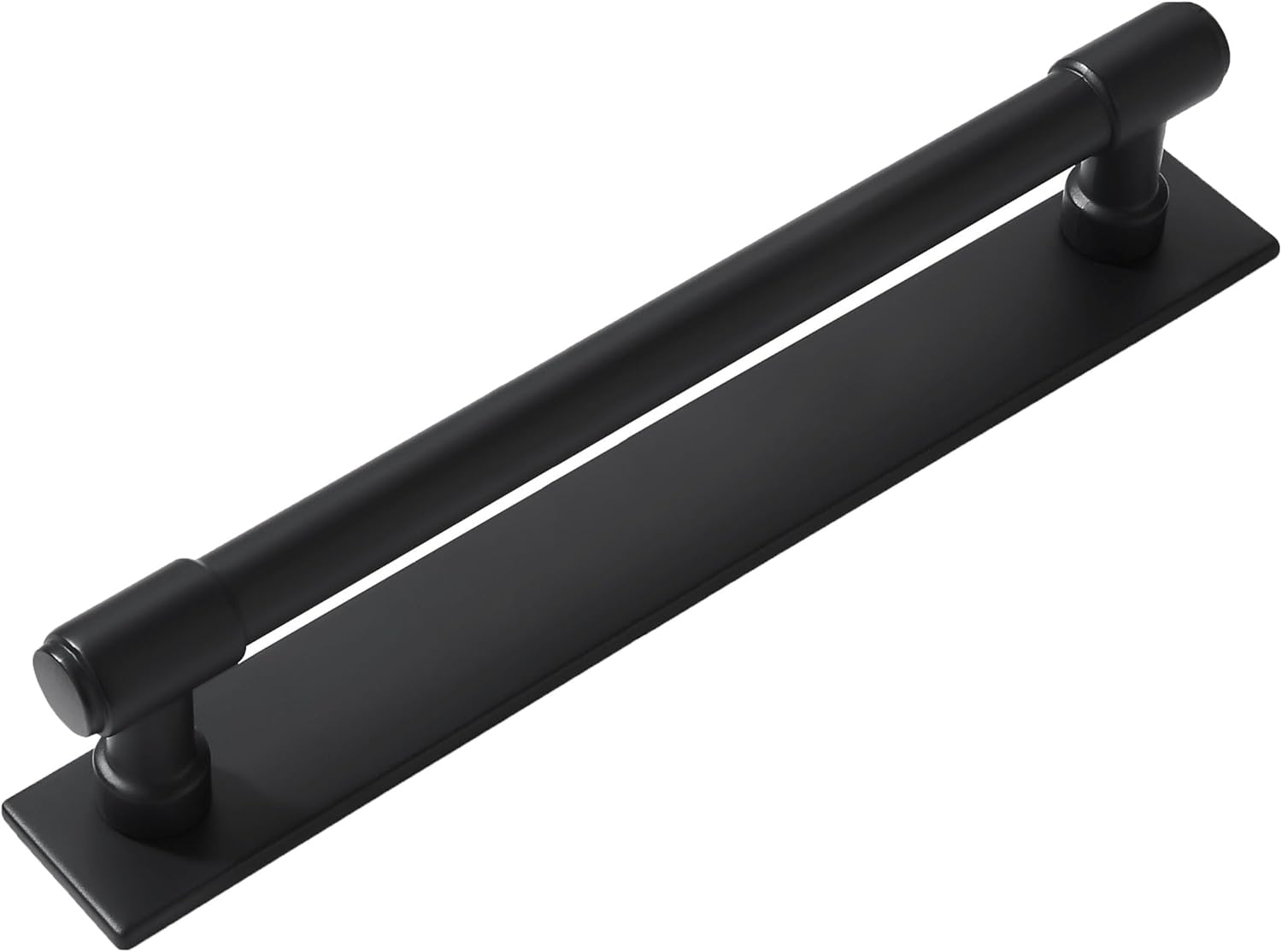 Khtumeware 5 Pack 8 Inch Black Cabinet Pull Backplate Set
