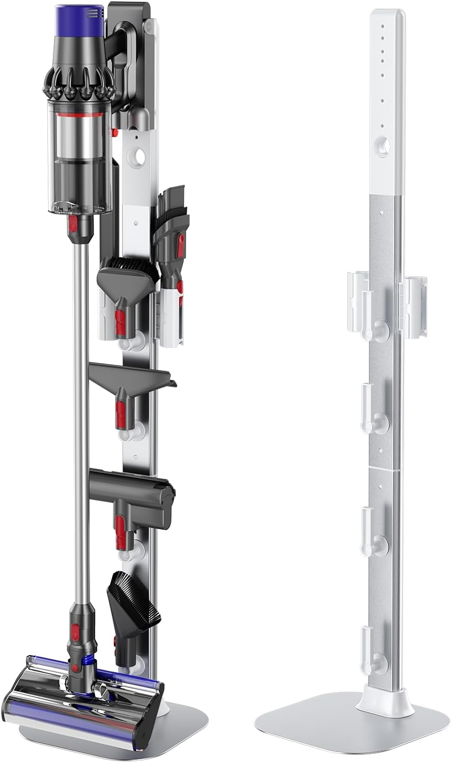 Nukisa Aluminum Vacuum Stand | Hidden Cord Design | Compatible with Dyson Vacs