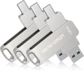 Micro Center SuperSpeed 128GB USB 3.2 Dual Drive 3-Pack - Fast OTG