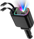 Car Charger with Starlight 66W USB C - 4-in-1 Retractable Fast Car