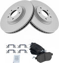 TRQ Front Brake Pad & Rotor Kit - Ceramic Pads with G-Coated Rotors