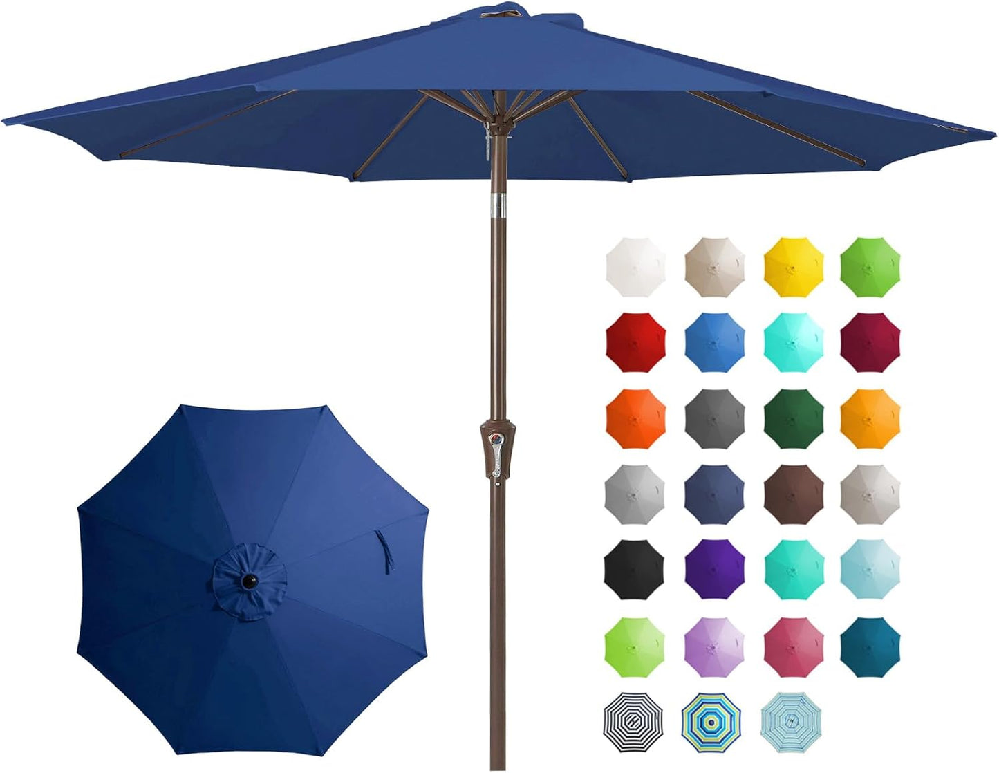 JEAREY 9FT Outdoor Patio Umbrella with Crank and Tilt Feature