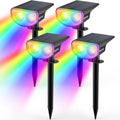 Color Changing Solar Outdoor Spotlights - 4 Pack Multicolor Garden