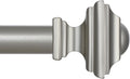Silver Curtain Rods 36 to 88 in with Square Finials - Sturdy Drapery