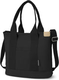 WOOMADA Canvas Tote Bag with Zipper - Small and Large Everyday Tote