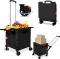 FELICON SELORSS Folding Utility Cart Rolling Crate Tote - Versatile