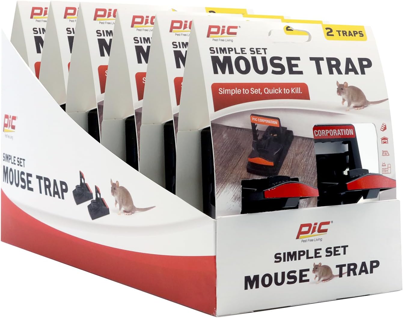 Instantly Catch Mice: PIC Set Mouse Traps, 2ct x 6