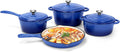 Nonstick Enameled Cast Iron Cookware Set, 7-Pcs - Durable Heat