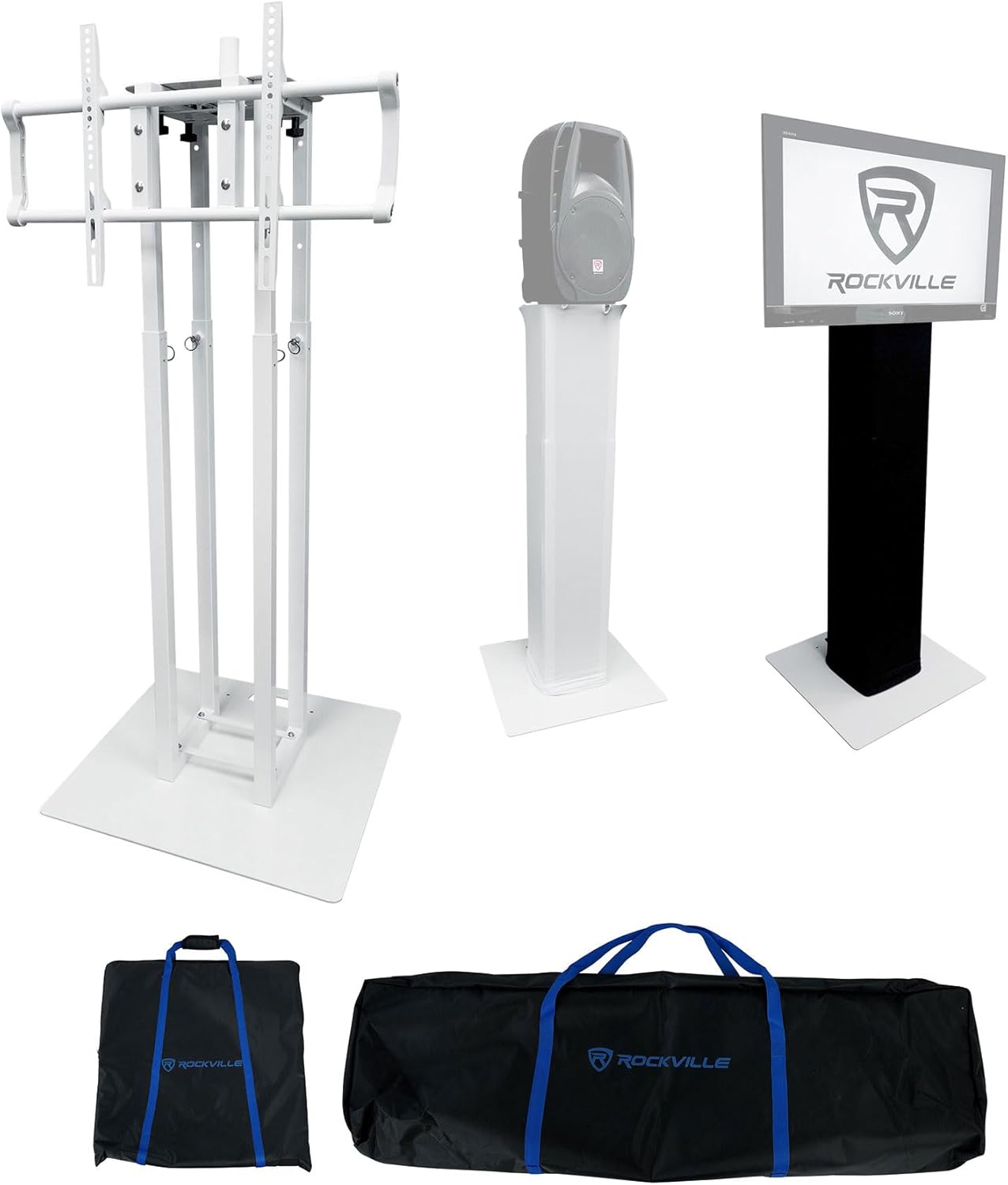 Rockville Pro Totem Stand with TV Mount