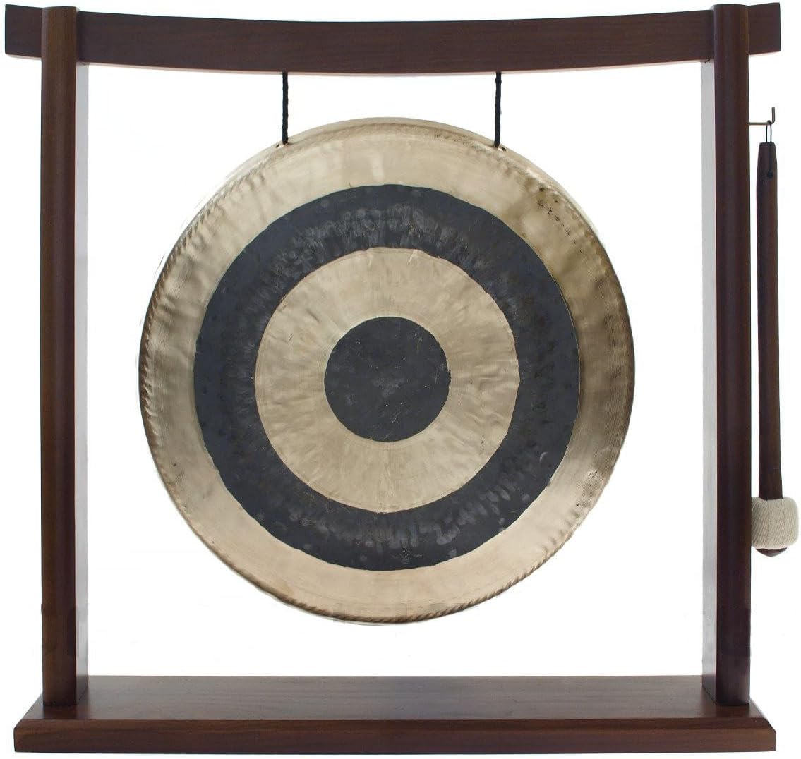 10in-12in Gongs on Woodsonic Stand for Easy Play and Display