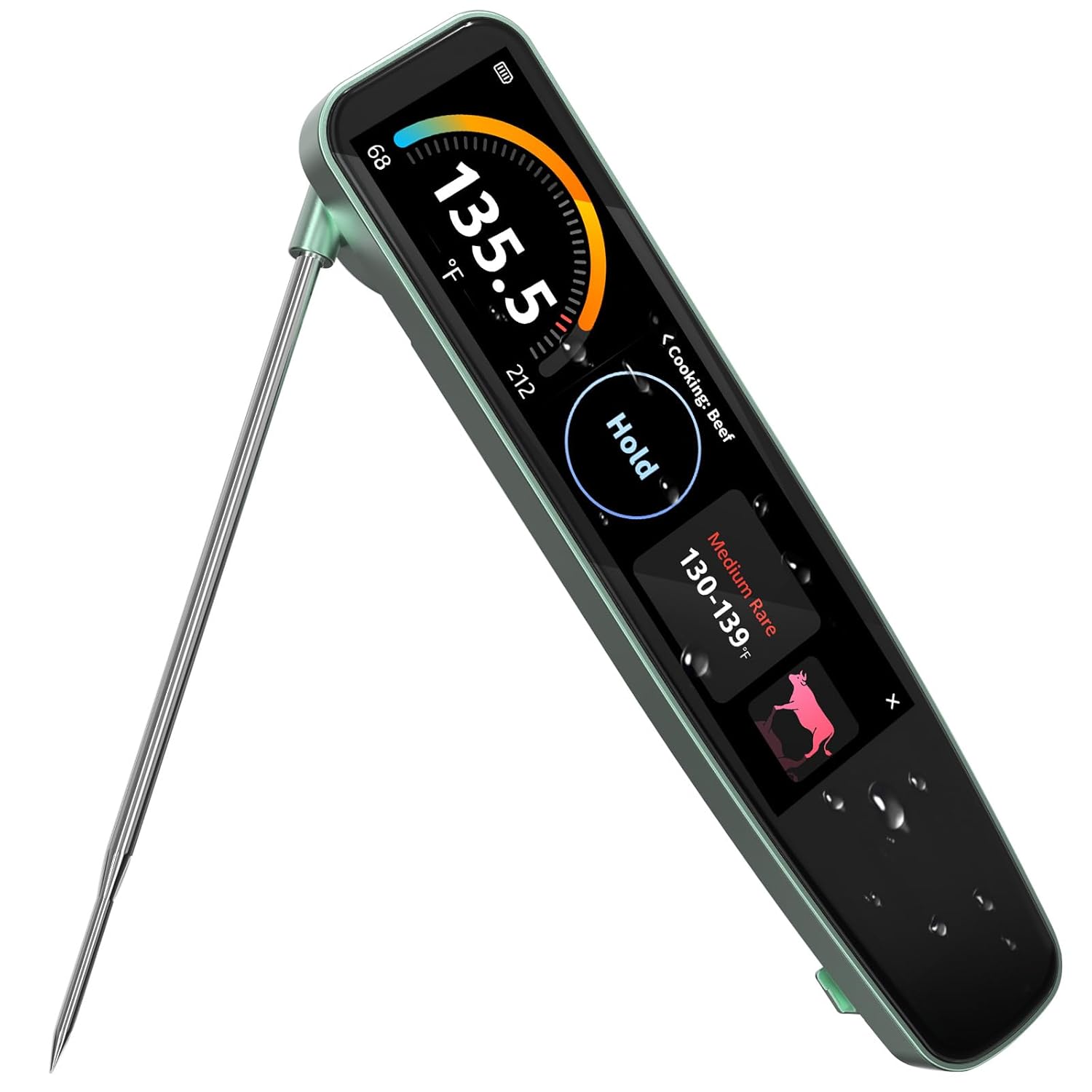 Instant Read Smart Meat Thermometer with 3.8 HD Touchscreen