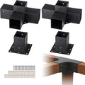 VEVOR Pergola Bracket Kit 4x4 Inch - Heavy Duty 4-Way Corner Brackets