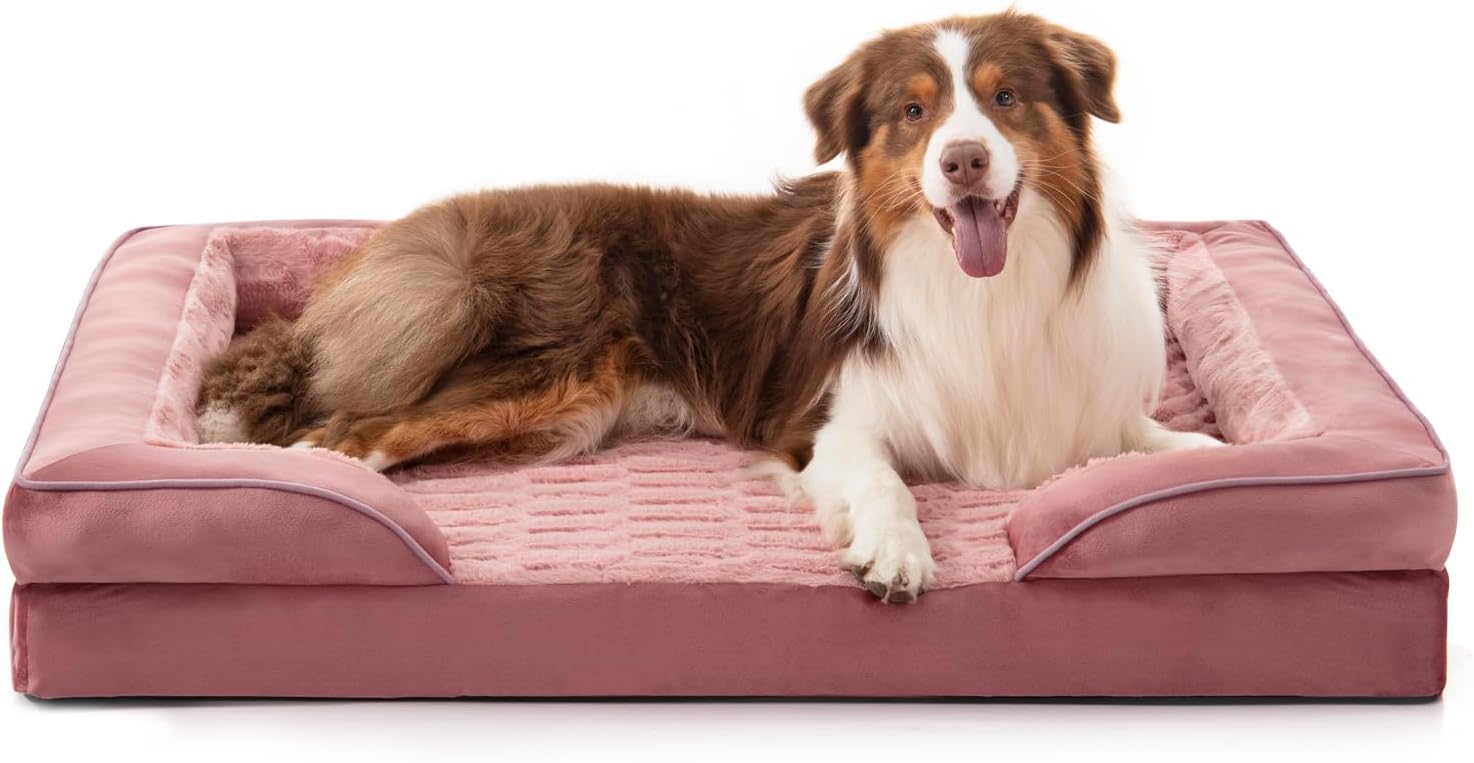 FURTIME Orthopedic Dog Bed for Large Dogs with Supportive Foam