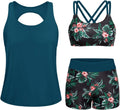 Tankini Swimsuits for Women 3 Piece Athletic Set - Tummy Control