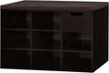 Espresso Shoe Bench with 8 Cubbies and Drawer - Entryway Storage Seat