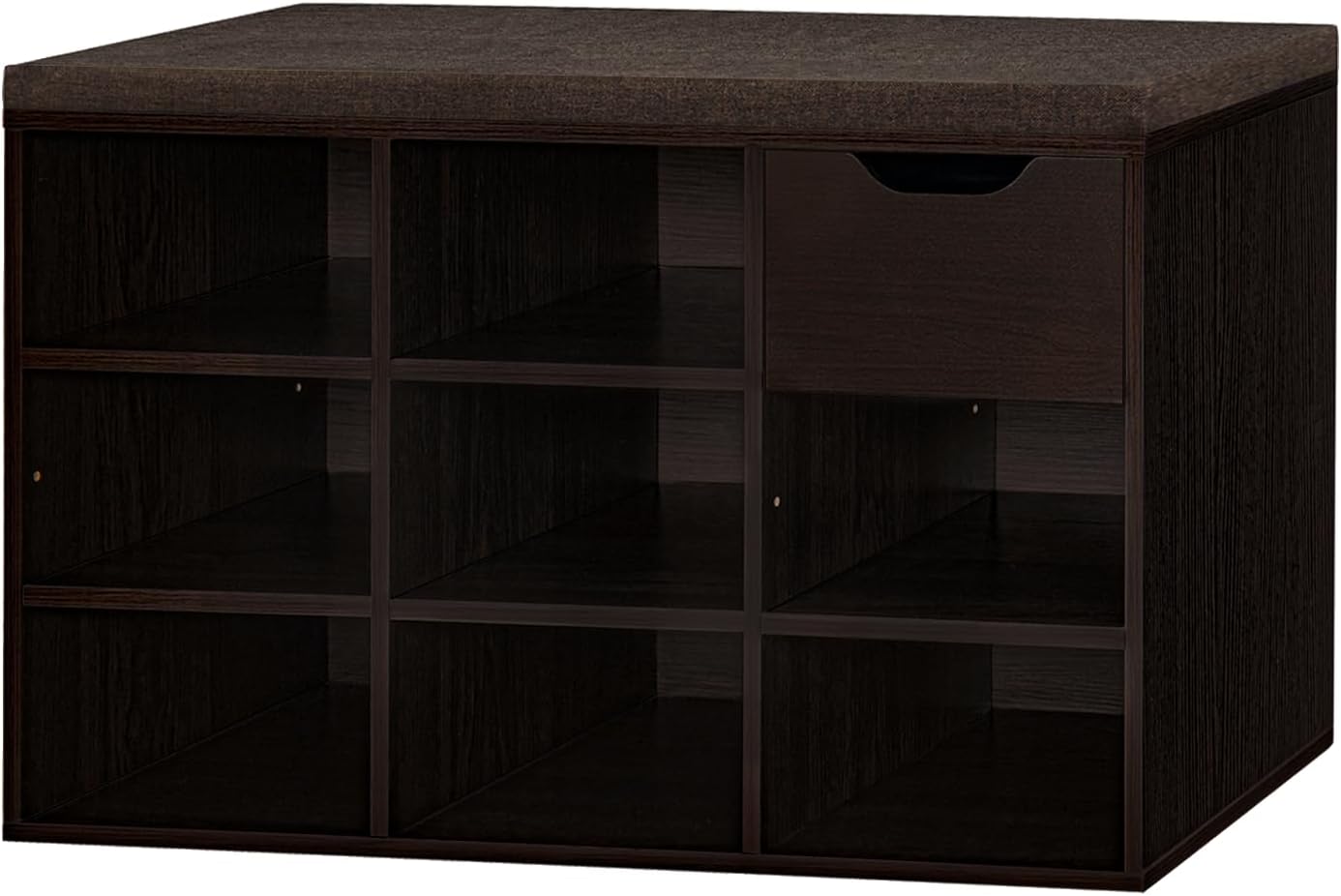 DINZI LVJ Shoe Bench with Drawer and 8 Cubbies for Storage