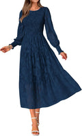 Wedding Guest Dresses for Women Long Sleeve Floral Maxi - Boho Fall