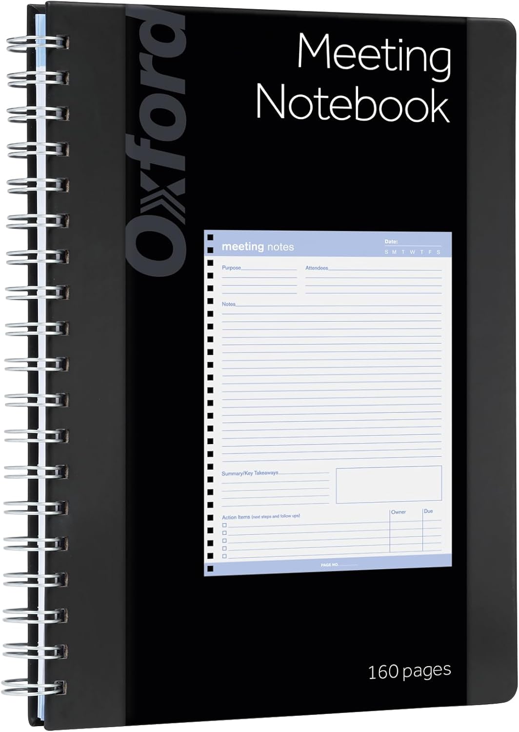 Customizable Oxford Meeting Notebook: Heavyweight 32 lb Paper, 160 Pages