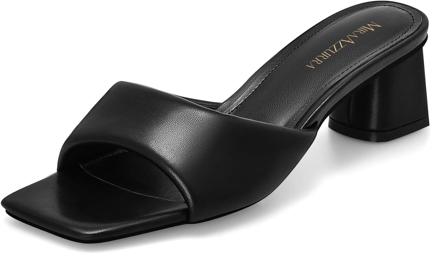 MIRAAZZURRA Heel Mules for Women: Stylish Comfort Sandals
