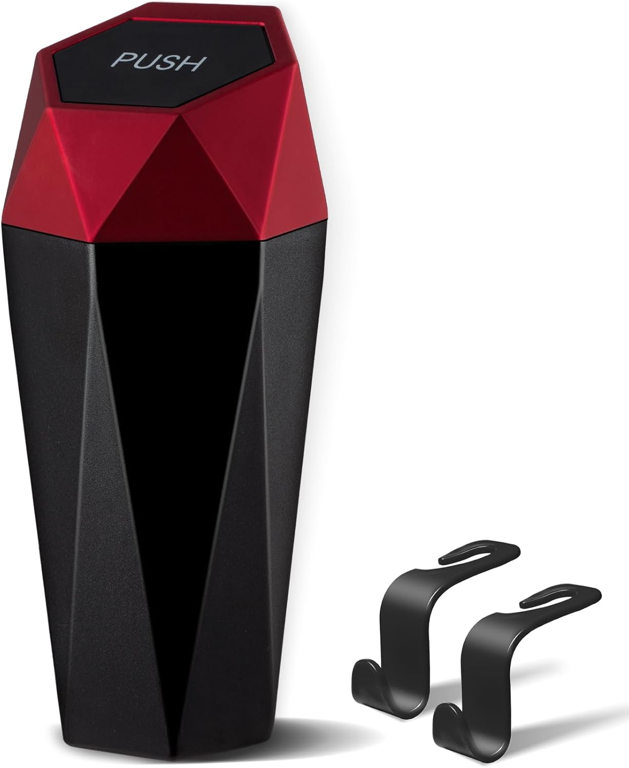 Portable Diamond Car Trash Can Set w/ Purse Hooks
