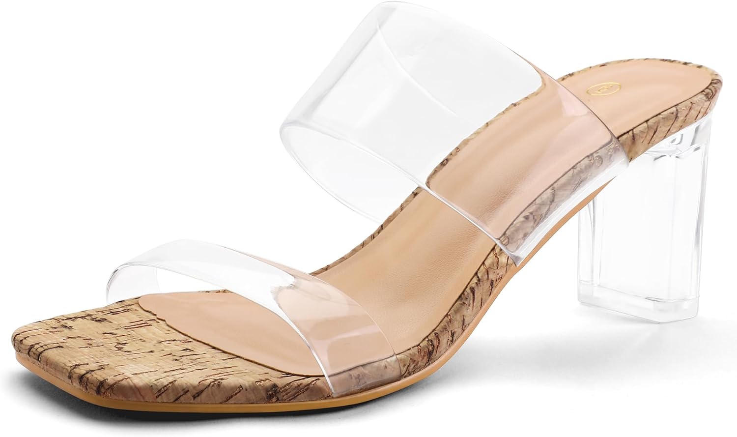 mysoft Clear Heels for Women with Stylish Block Chunky Design