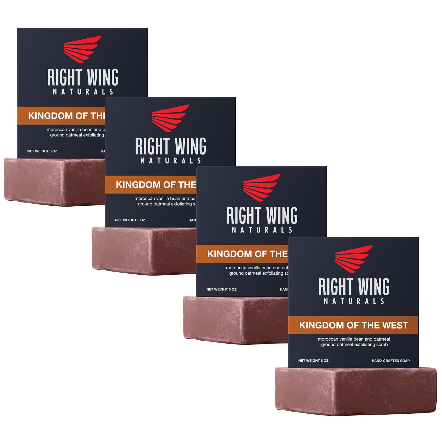 Right Wing Naturals Bar Soap Gift Set for Men - 4 Premium Bars