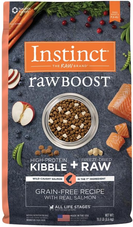 Instinct Raw Boost Natural Dry Dog Food with Real Salmon 19 lb
