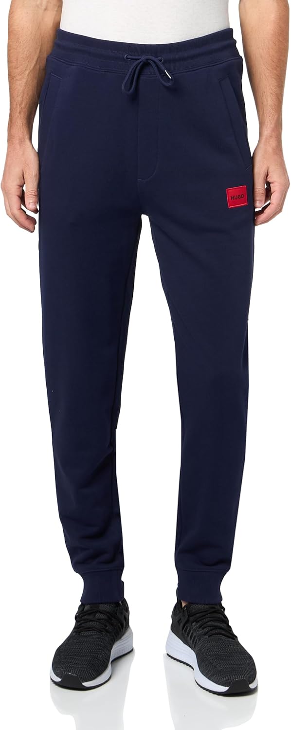 HUGO Mens Regular Fit Square Logo Jersey Drawstring Joggers Review