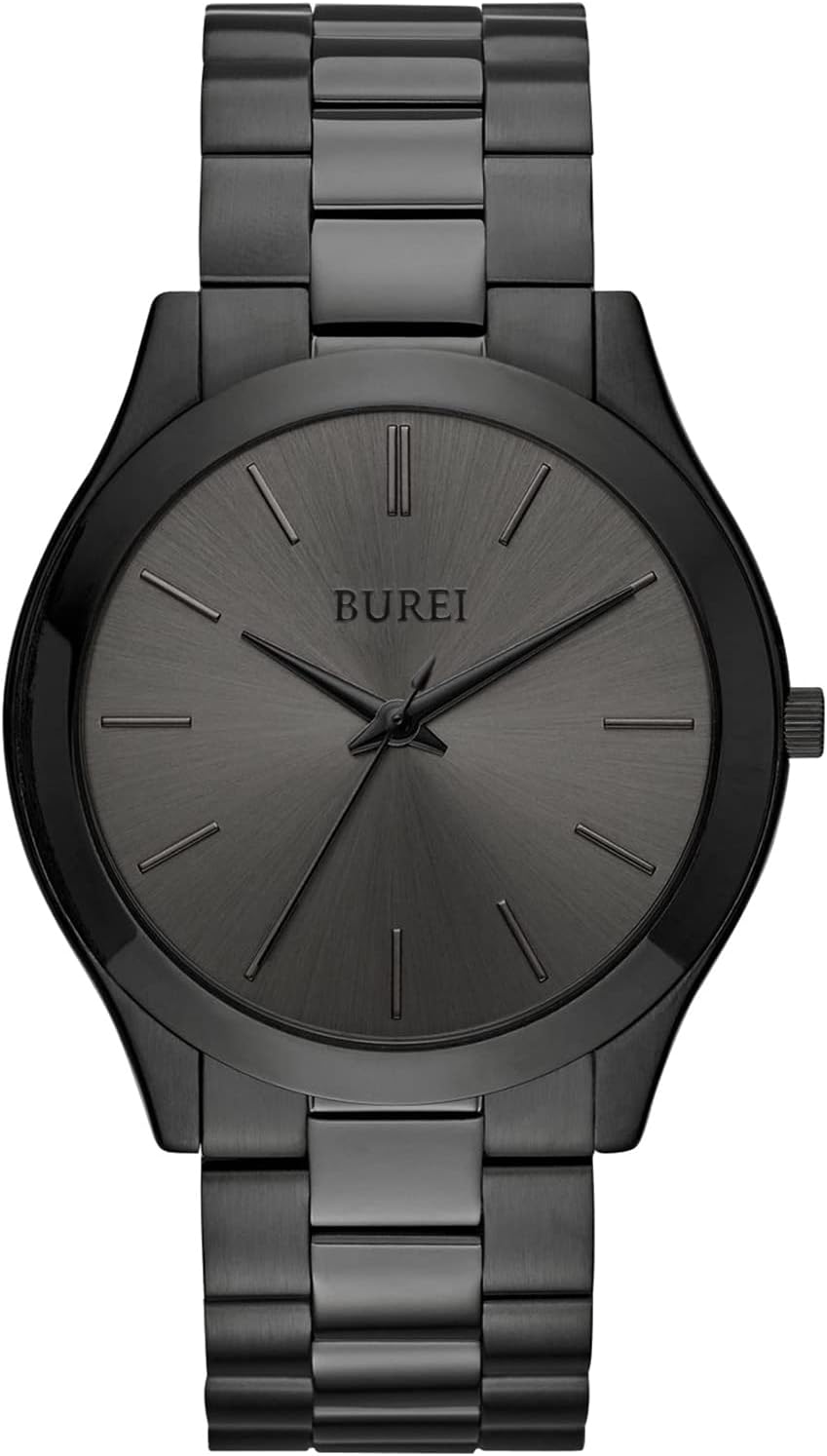 BUREI Stainless Steel Quartz Men's Watch - Water-resistant Elegance