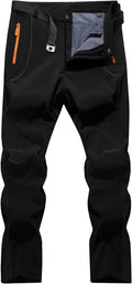 Men's Softshell Fleece Lined Hiking Snow Ski Pants - Water Repellent