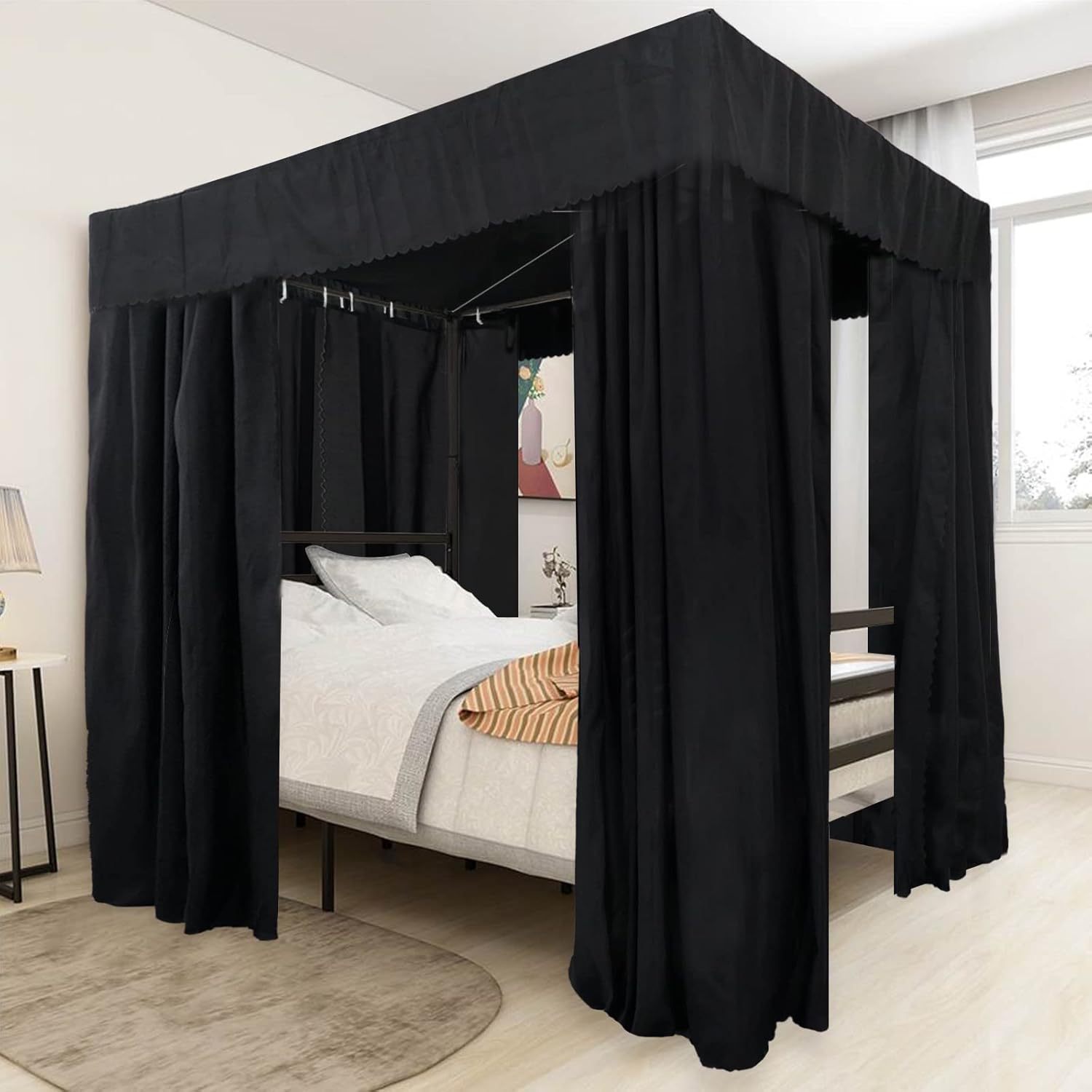 Transform Your Bedroom with Black Canopy Curtains!