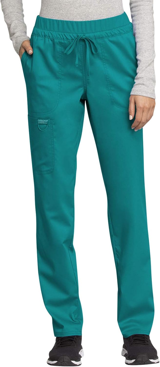 Cherokee Scrubs for Women Mid Rise Tapered Leg Drawstring Pants