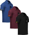 3 Pack Mens Polo Shirt for Men - Performance Short Sleeve Golf Shirts