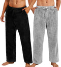 Vulcanodon Mens Plush Warm Pajama Pants 2 Pack - Cozy Fleece Lounge