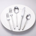 Matte Silverware Set Silver Flatware Set with Hexagon Handle - Service