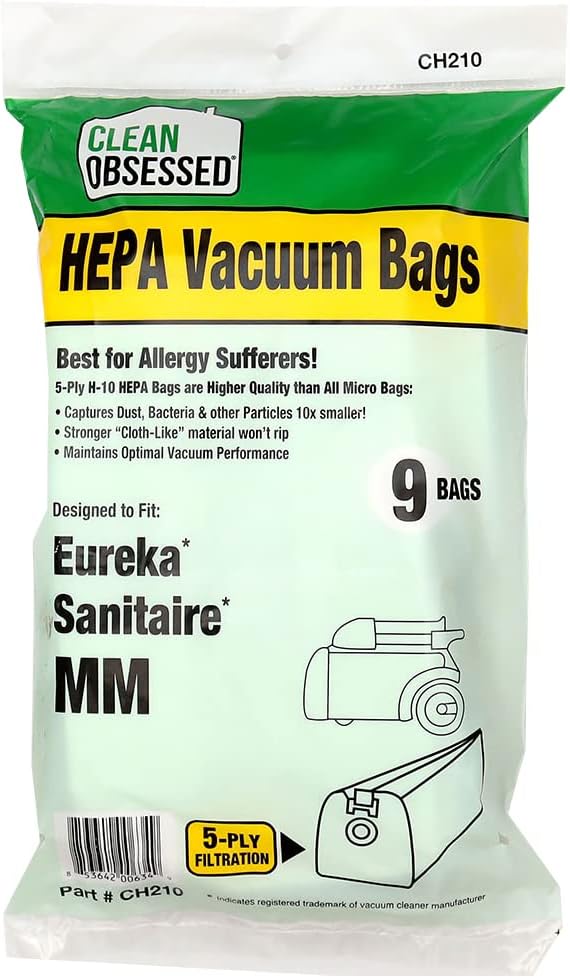 9 Cloth HEPA Bags for Eureka Mighty Mite Models - Clean Obsessed