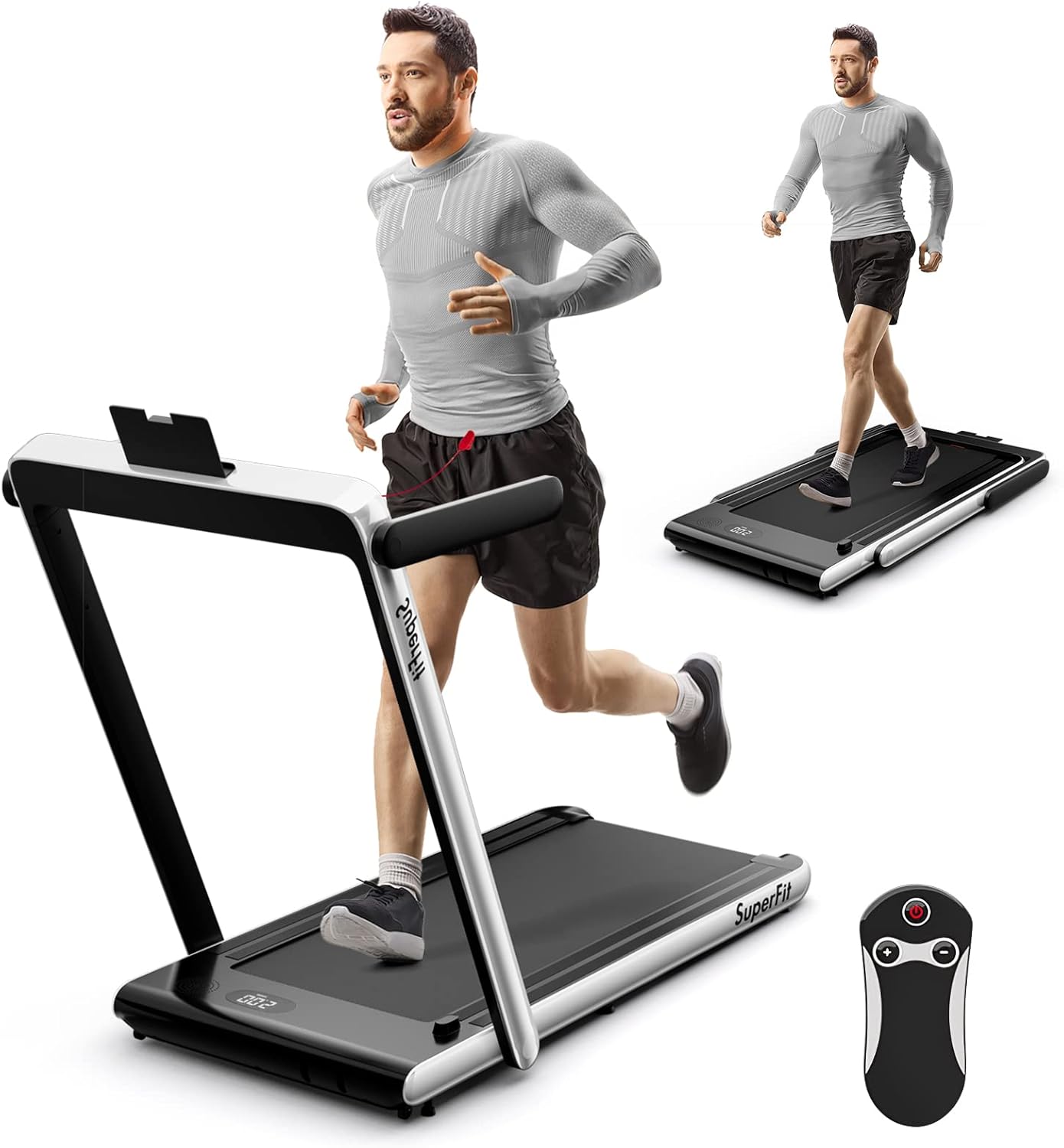 Goplus 2-in-1 Under Desk Treadmill: Superfit 2.5HP Power