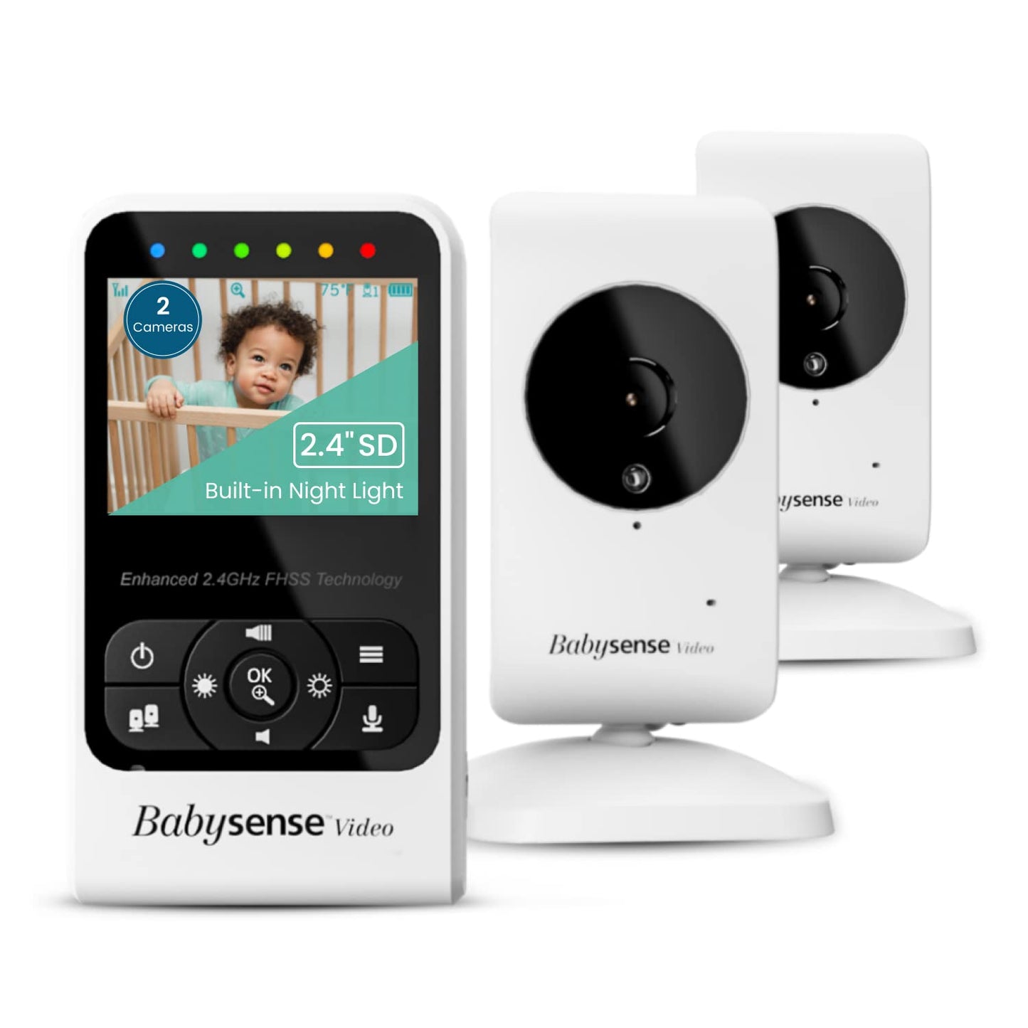 Babysense Video Baby Monitor with Two Cameras and Audio Features