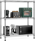 750 lbs 3 Tier Storage Rack Metal Wire Shelving Unit - Space Saving