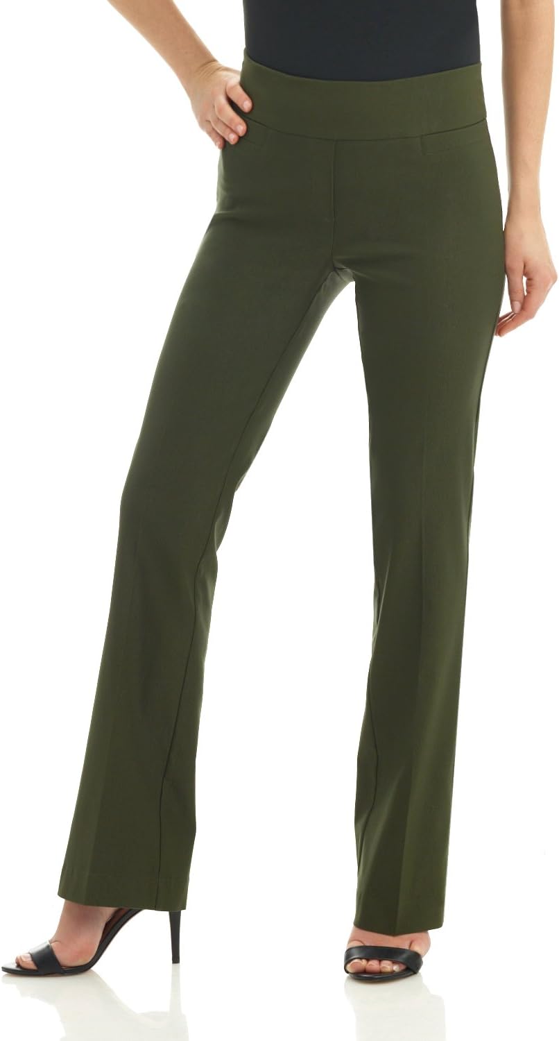 Rekucci Womens Comfort Stretchy Bootcut Pull-On Office Pant