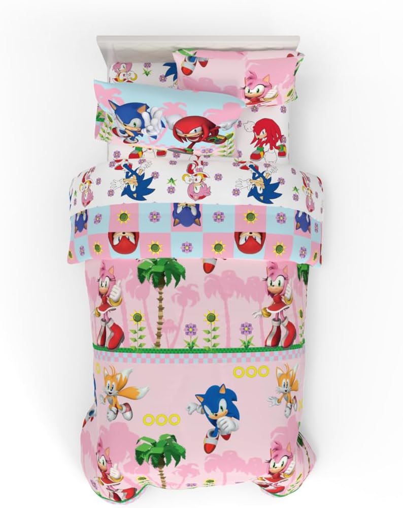 Sonic The Hedgehog Kids Bedding Set - Super Soft Comforter